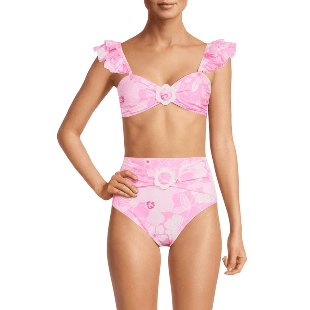 No Boundaries Pink Floral Women's Bikini Set